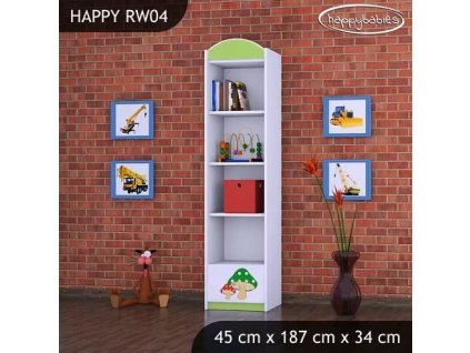 Regál Happy RW04 - růžový hříbeček (Barva bílá)