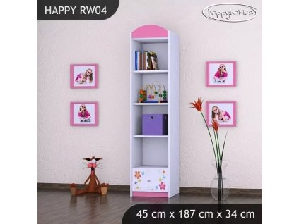 Regál Happy RW04 - srdce z květů (Barva bílá)