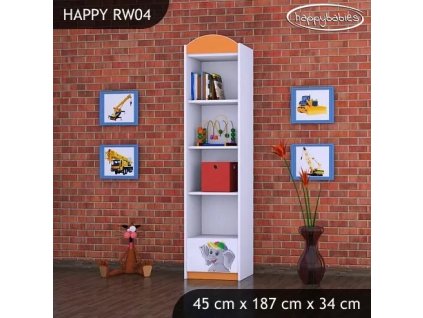 Regál Happy RW04 - slon s balónky (Barva bílá)