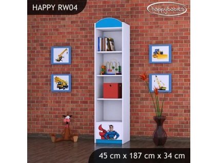 Regál Happy RW04 - super man (Barva bílá)
