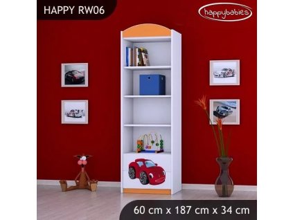 Regál Happy RW06 - pohádkové auto (Barva bílá)