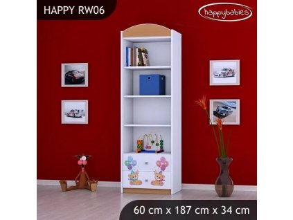 Regál Happy RW06 - medvídci s balónky (Barva bílá)