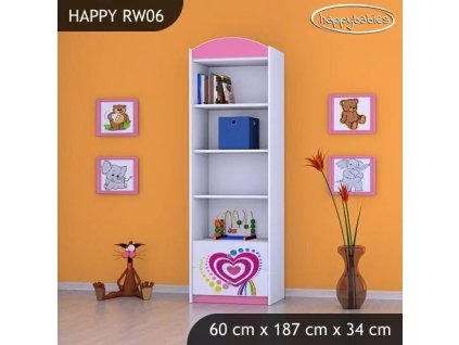Regál Happy RW06 - pejsek a srdce (Barva bílá)