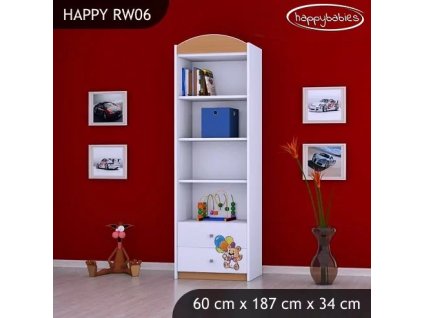 Regál Happy RW06 - šťastný medvídek (Barva bílá)