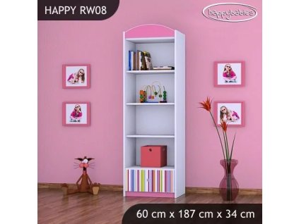 Regál Happy RW08 barevné pásky (Barva bílá)