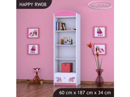 Regál Happy RW08 -srdce z květů (Barva bílá)