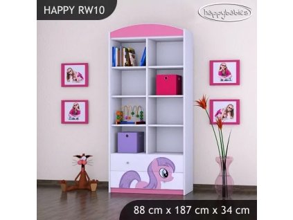 Regál Happy RW10 - růžový pony (Barva bílá)