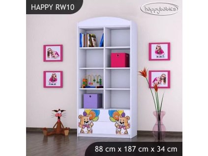 Regál Happy RW10 - šťastný medvídek (Barva bílá)