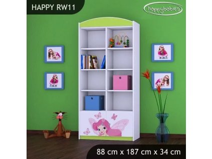 Regál Happy RW11 - víla s motýlkami (Barva bílá)
