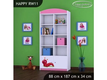 Regál Happy RW11 - veselá housenka (Barva bílá)