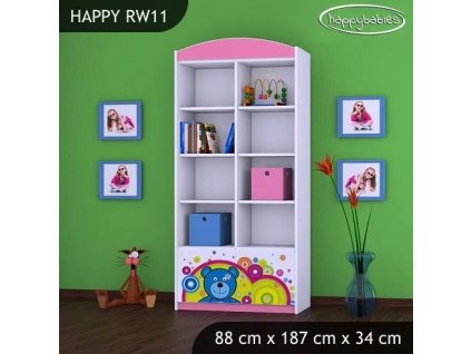 Regál Happy RW11 - veselý medvídek (Barva bílá)