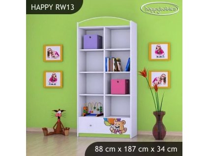 Regál Happy RW13 - šťastný medvídek (Barva bílá)