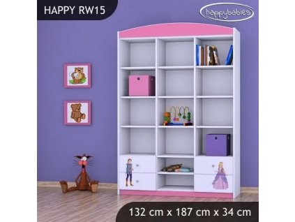Regál Happy RW15 - princ a princezna (Barva bílá)