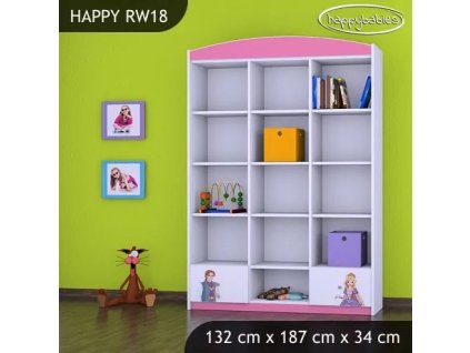 Regál Happy RW18 - princ a princezna (Barva bílá)