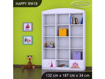 Regál Happy RW18 - princezna se zámkem (Barva bílá)