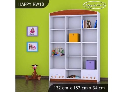 Regál Happy RW18 - pejsek a kočička (Barva bílá)