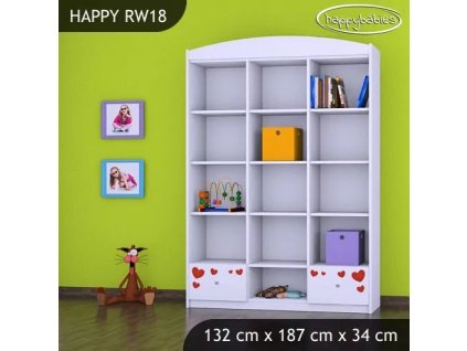 Regál Happy RW18 - včelka se srdcem (Barva bílá)