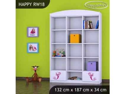 Regál Happy RW18 - mořská víla (Barva bílá)