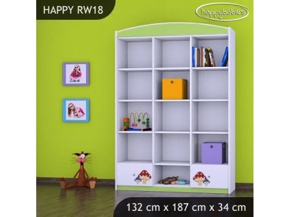 Regál Happy RW18 - růžový hříbeček (Barva bílá)
