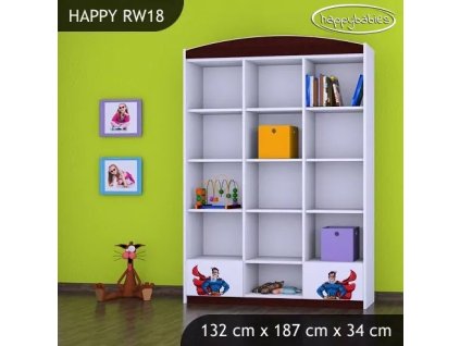 Regál Happy RW18 - super man (Barva bílá)