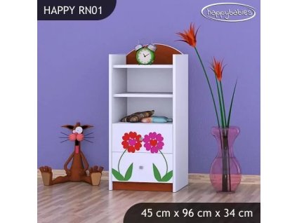 Regál Happy RN01 - dva květy (Barva bílá)