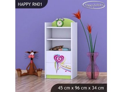 Regál Happy RN01 - pejsek a srdce (Barva bílá)