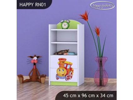 Regál Happy RN01 - lokomotiva (Barva bílá)