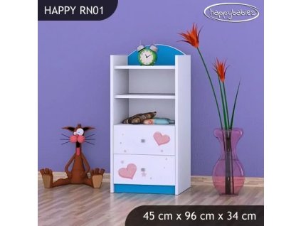 Regál Happy RN01 - medvídek se srdcem (Barva bílá)