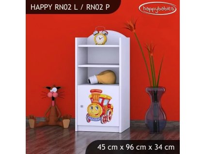 Regál Happy RN02 - lokomotiva (Barva bílá, Otevírání dvířek pravé)
