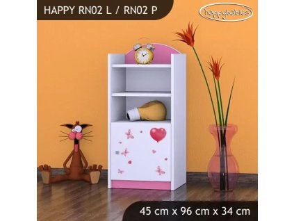 Regál Happy RN02 - medvídek s balónky (Barva bílá, Otevírání dvířek pravé)