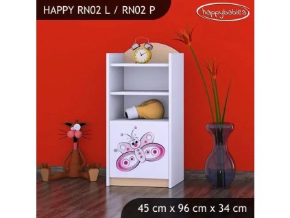 Regál Happy RN02 - motýlek (Barva bílá, Otevírání dvířek pravé)