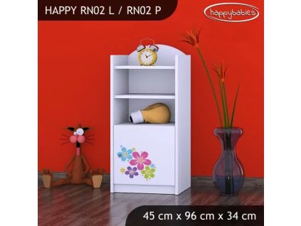 Regál Happy RN02 - srdce z květů (Barva bílá, Otevírání dvířek pravé)