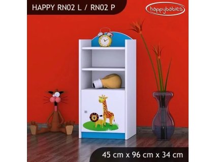 Regál Happy RN02 - veselý zvěřinec (Barva bílá, Otevírání dvířek pravé)