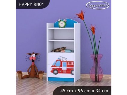 Regál Happy RN01 - hasičské auto (Barva bílá)