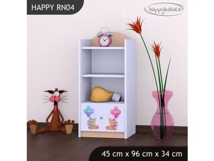 Regál Happy RN04 - medvídci s balónky (Barva bílá)