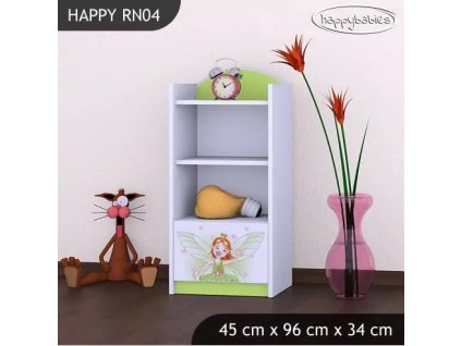 Regál Happy RN04 -  zelená čarodějka (Barva bílá)