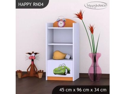 Regál Happy RN04 -  zelené auto (Barva bílá)