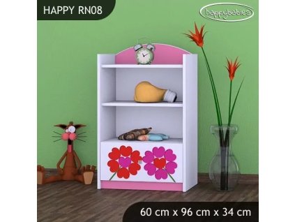 Regál Happy RN08 - dva květy (Barva bílá)