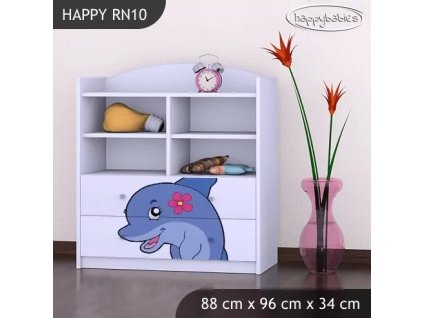 Regál Happy RN10 - delfín (Barva bílá)