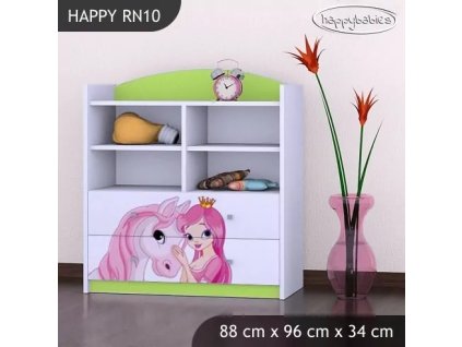 Regál Happy RN10 - princezna s koníkem (Barva bílá)