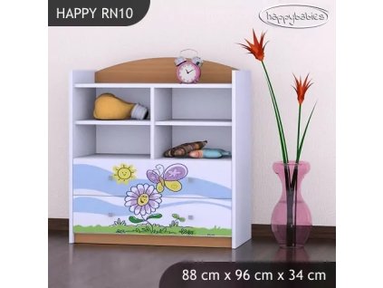 Regál Happy RN10 - motýl s květinou (Barva bílá)