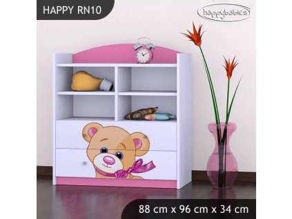 Regál Happy RN10 - medvídek s mašlí (Barva bílá)