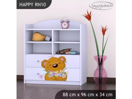 Regál Happy RN10 - medvídek s kyticí (Barva bílá)