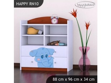 Regál Happy RN10 - modrý slon (Barva bílá)