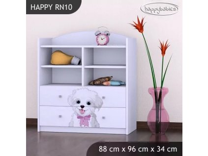 Regál Happy RN10 - pejsek s mašlí (Barva bílá)