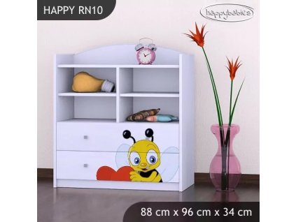 Regál Happy RN10 - včelka se srdcem (Barva bílá)
