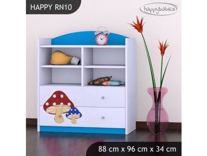 Regál Happy RN10 - růžový hříbeček (Barva bílá)