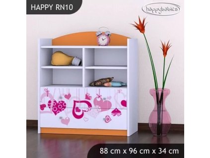 Regál Happy RN10 - padající srdce (Barva bílá)