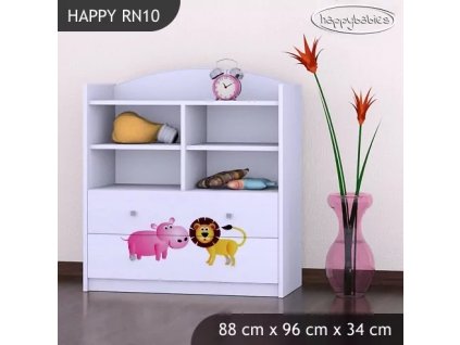 Regál Happy RN10 - veselý zvěřinec (Barva bílá)