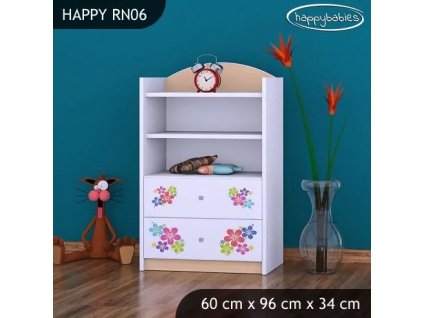 Regál Happy RN06 - srdce z květů (Barva bílá)